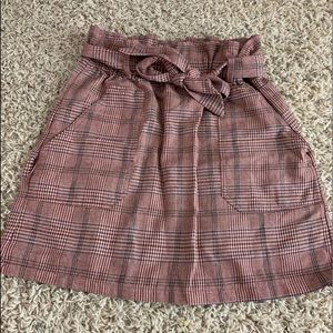 Pink plaid mini skirt